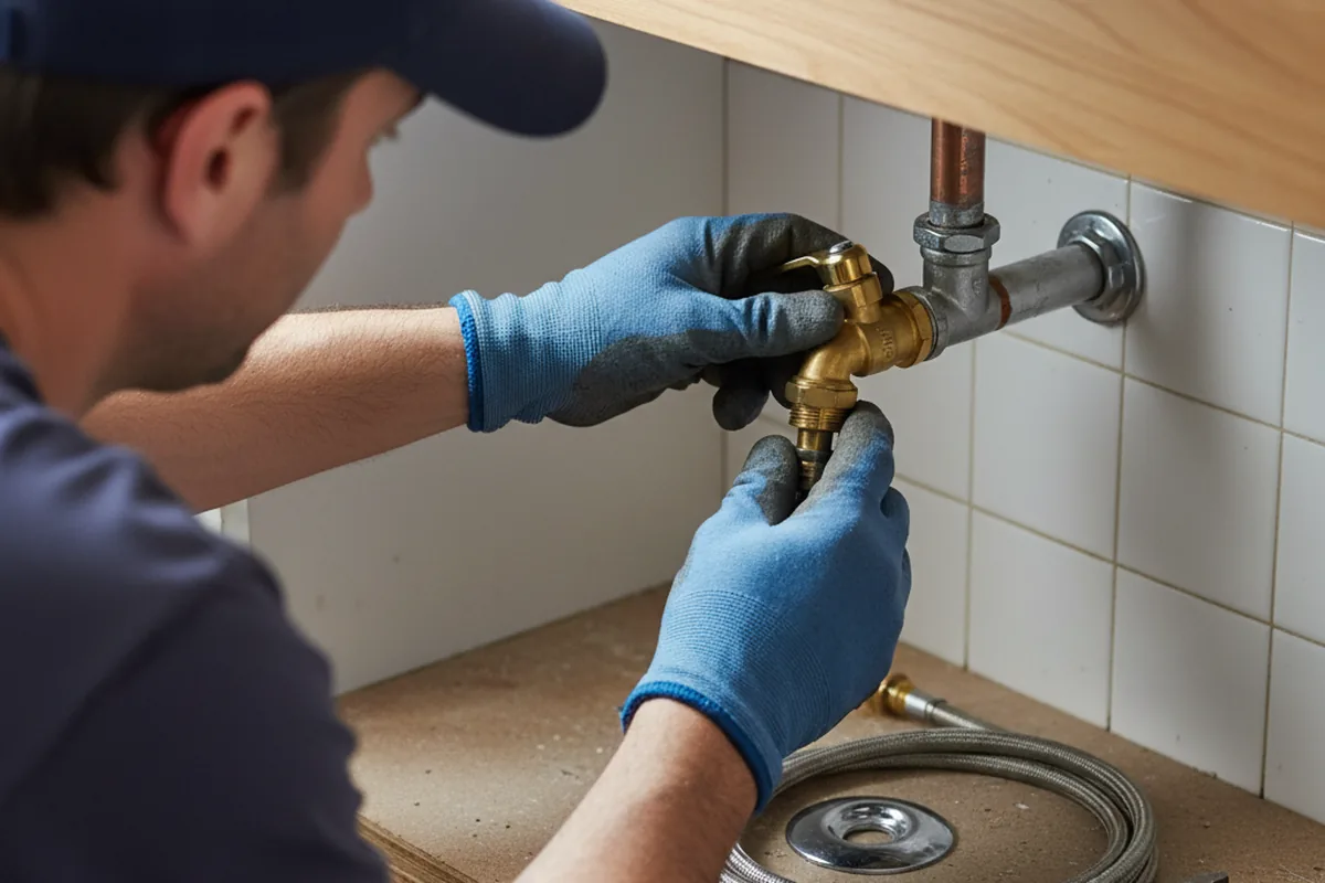Shutoff valve and fitting work during Emergency Plumbing in Byron